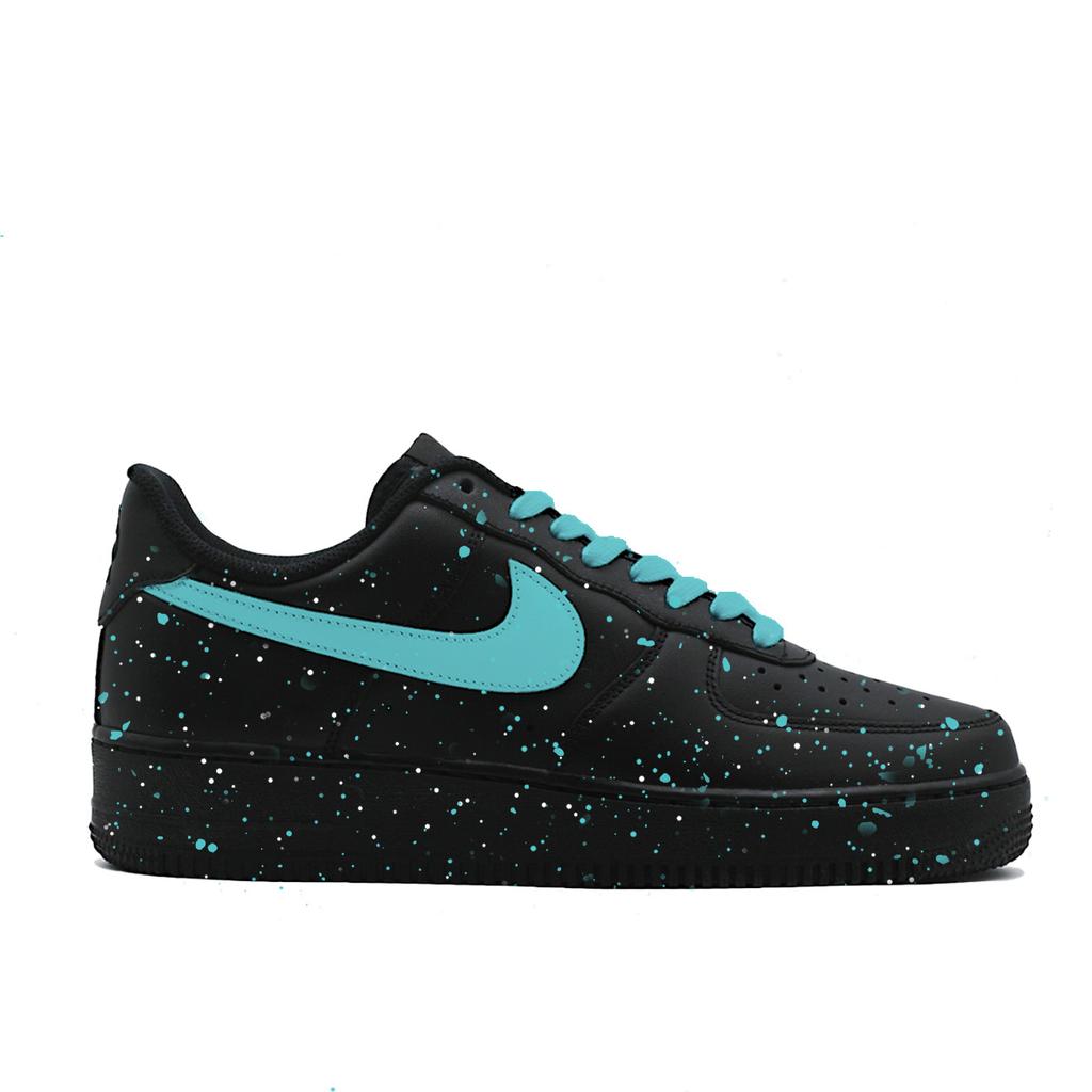 Nike Air Force 1 Ледяной Синий Точечный Износостойкие Скользкие Низкие Скейтбордические Кроссовки Унисекс Черный Синий cw2288001(Команда1039-)