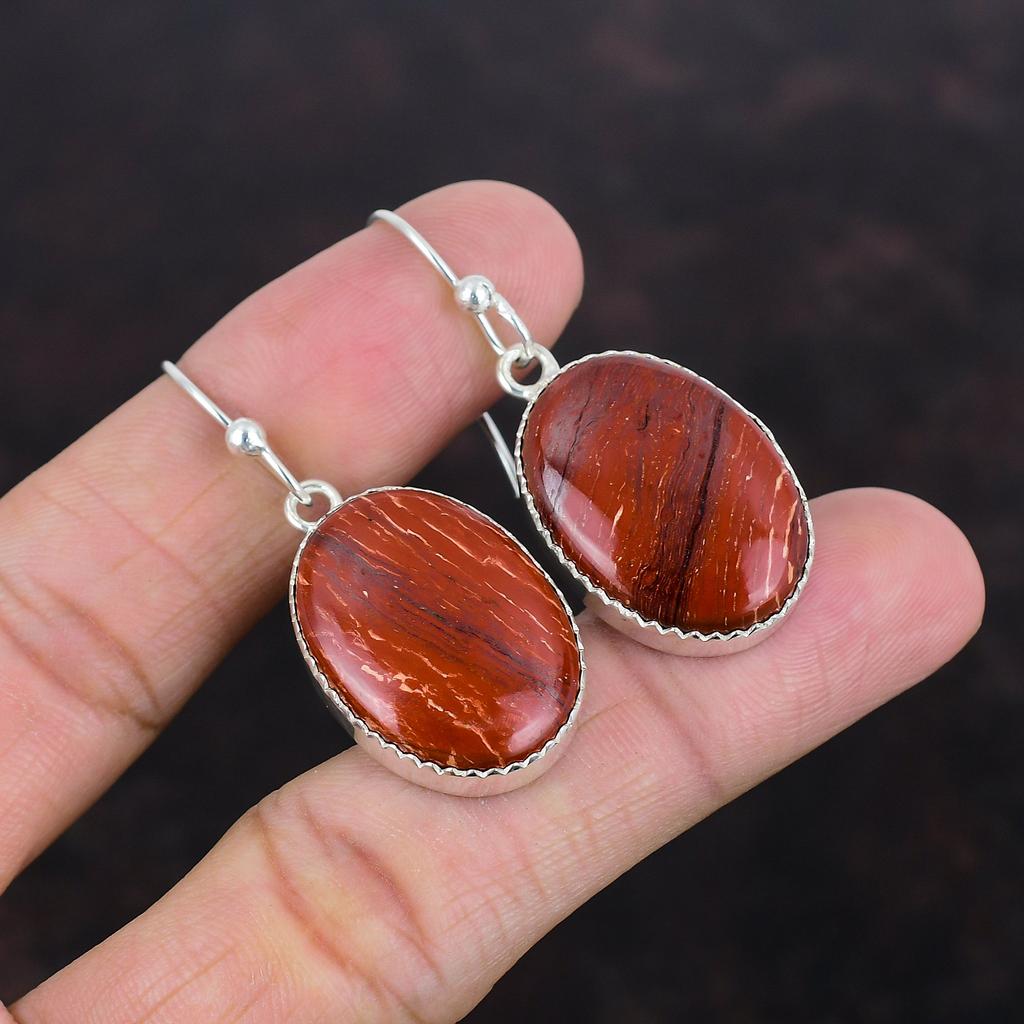 Серьги из красной змеиной яшмы, серьги с драгоценными камнями, антикварные ювелирные изделия, серьги ручной работы, серьги из стерлингового серебра 925 пробы, подарки для мамы, абсолютно новые ювелирные изделия