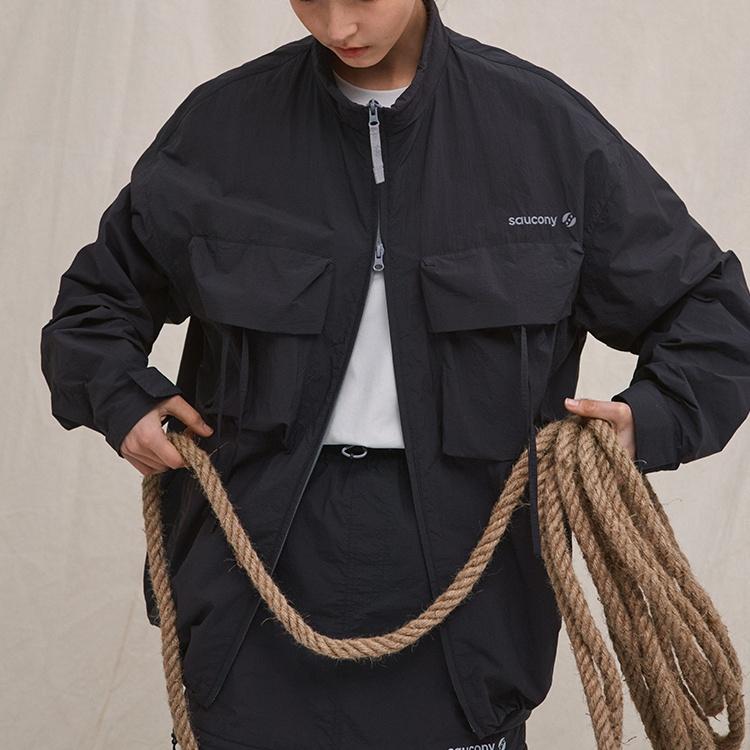 SAUCONY Натуральное Эхо Воротник-стойка Модная Мягкая Универсальная Куртка Куртка Унисекс Черный SA3259WJ43O-BK013