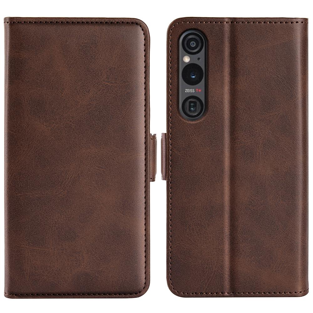For Sony Xperia 1 VI Case Wallet Flip Folio Leather Cell Phone Cover Dual Magnetic Clasp