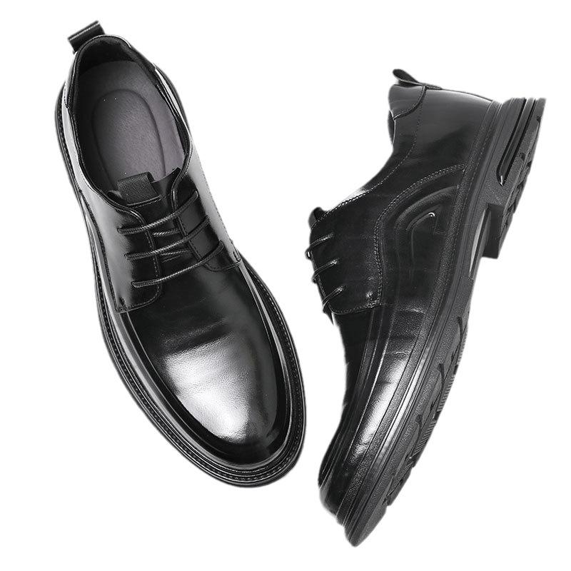 Мужская обувь из коровьей кожи первого слоя, новая осенняя, деловая, модельная кожаная обувь, мужская, британский тренд, кожаная, молодежная, одинарная обувь, мужская