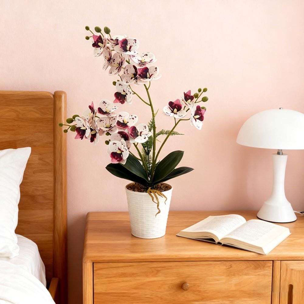 DIY Simulated Butterfly Orchid Multi-Bloom Plastic Fake Flower Artificial Faux Plants Home Decor