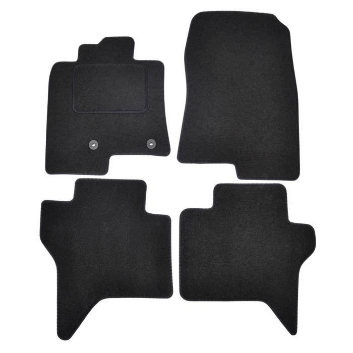 Tapis De Sol - Mitsubishi - Pajero 5D - Velours Noir - 4 Pièces - Antidérapant