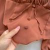 Flare Sleeve Women Tops Ruffle Solid Elastic Waist Halter Backless Chiffon Slim Ladies Harajuku Sexy Short Blouse