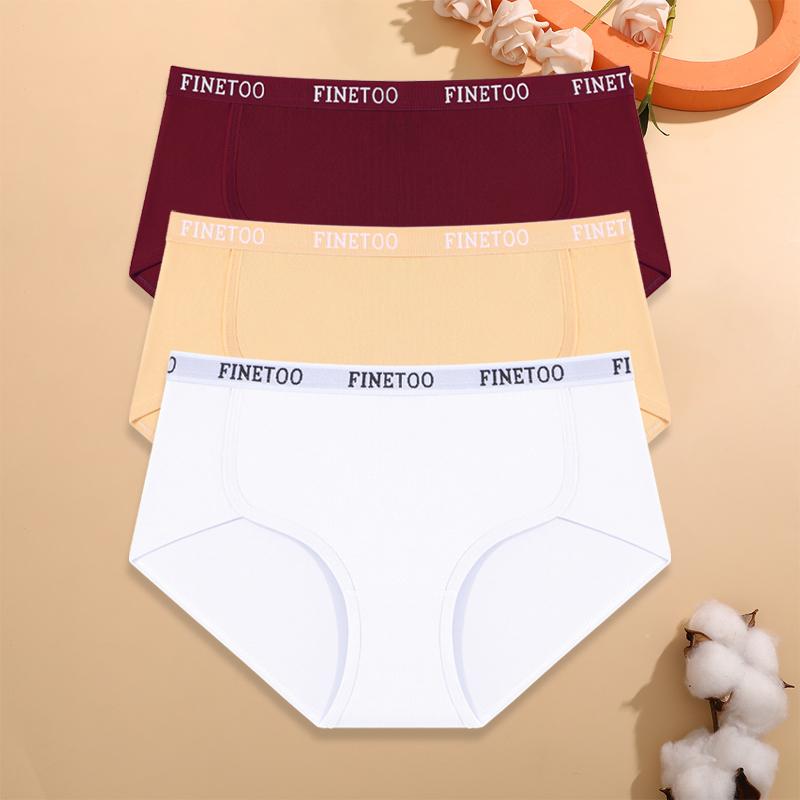 FINETOO 3 шт. Хлопковый Эластичный Пояс Нижнее Белье Сексуальные Низкой Посадки Удобные Трусики Женские Больших Размеров Дышащее Повседневное Белье S-XXL