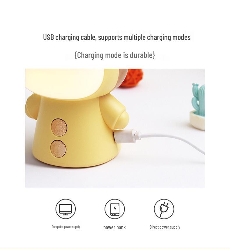 Cartoon LED Eye-Protection Rechargeable Desk Lamp & Night Light