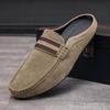 Men's Shoes Fashion Half Slippers Outdoor Light Walking Flats Moccasins Slip On Loafers Suede Casual Shoes for Men Driving Shoes