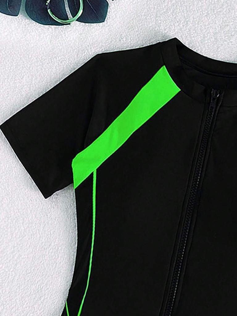 Женский слитный купальник с короткими рукавами и молнией на 2024 год для серфинга и пляжной одежды