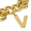 Used 10059 Miami Cuban Logo Charm 0.9" 7984 Curb Chain, Extra Thick, Gold Plated, Vintage Gold Men's from Japan