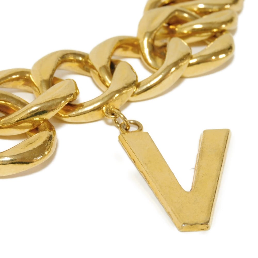 Used 10059 Miami Cuban Logo Charm 0.9" 7984 Curb Chain, Extra Thick, Gold Plated, Vintage Gold Men's from Japan