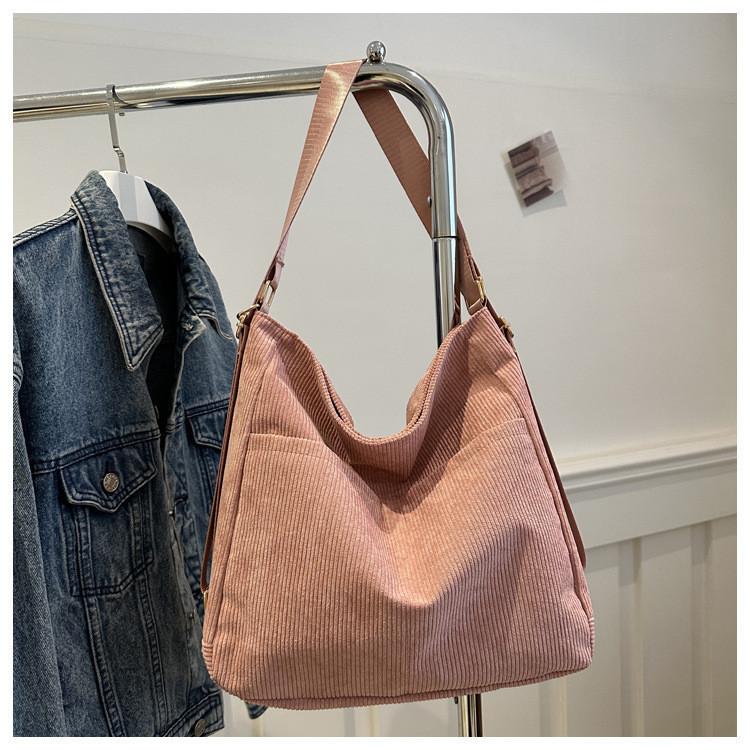 Street Fashion Large Capacity Nylon Tote Crossbody Bag For Women In Brown