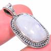 Natural Rainbow Moonstone Gemstone 925 Solid Sterling Silver Pendant 1.26" R6a71
