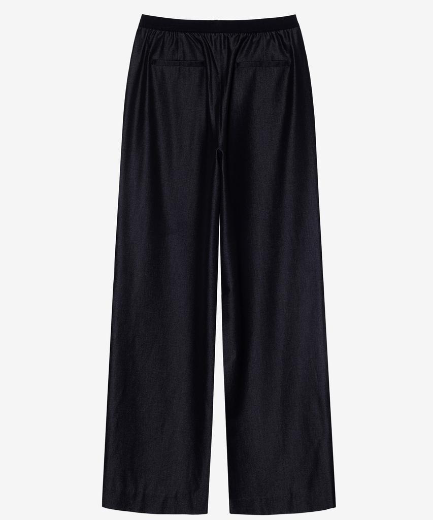 MIND BRIDGE WOMEN [W] Black Denim-Like Elastic Waist Slacks
