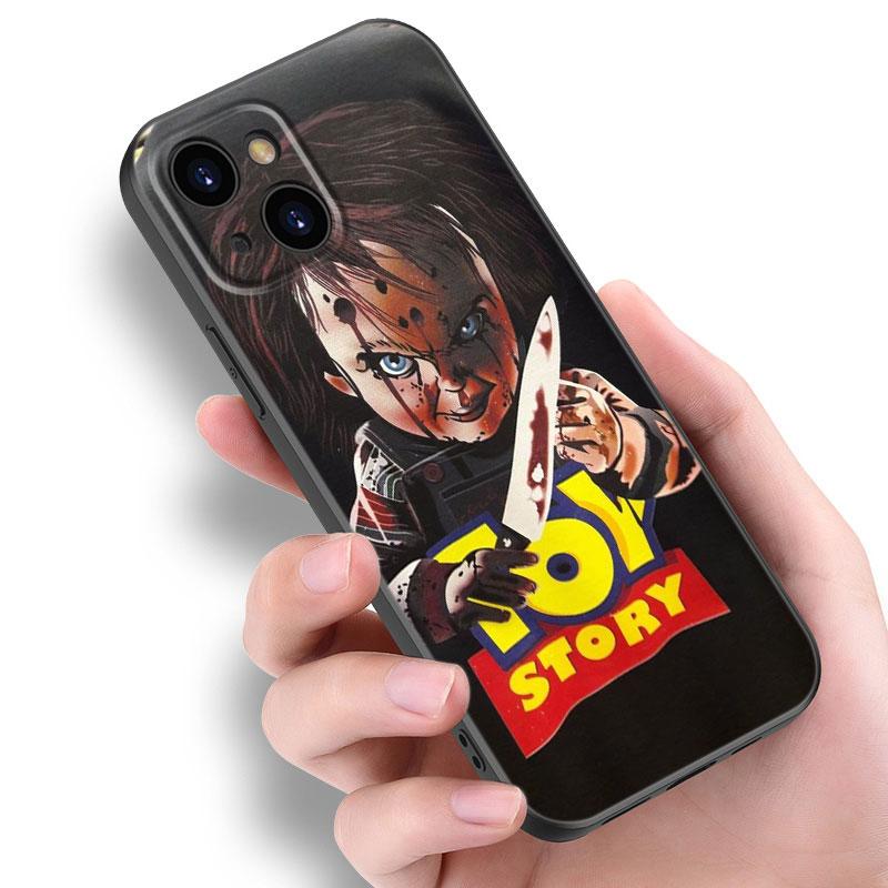 Чехол для телефона с изображением куклы Чаки из фильма ужасов для Apple iPhone 12 13 Mini 11 14 15 Pro Max 7 8 + X XR XS SE 2020 2022, черный силиконовый чехол