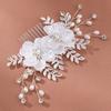 Хрустальная свадебная расческа для волос со стразами, расчески для невесты, белый цветок, боковые расчески для волос, головной убор в виде листа, свадебные аксессуары для волос для женщин и девочек