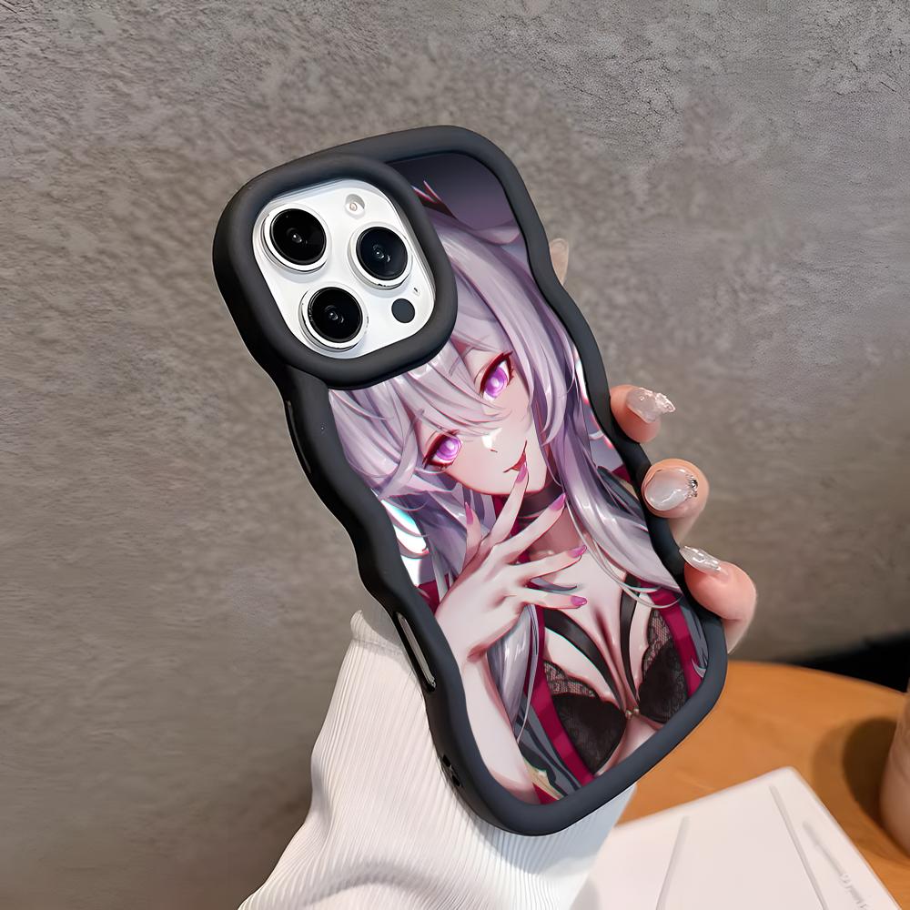 HSR Thelema Чехол для мобильного телефона из ТПУ с волнистым краем для iPhone 17 16 15 14 13 12 11 Air Pro Max Plus Цветная крышка