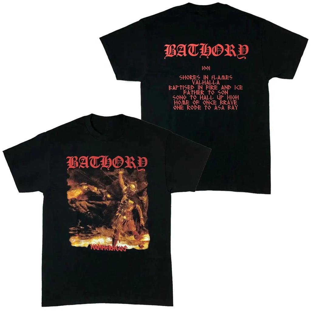 Bathory The Return of the Darkness and Evil Album Tee Dark Bauhaus Design Black Metal Fan Comfortable Women And Men Tshirts
