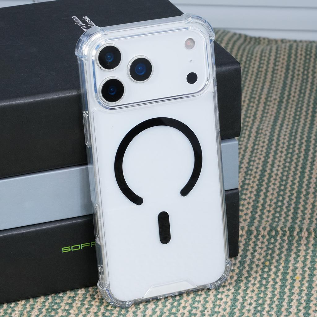 Чехол для iPhone 17 ProMax с магнитной зарядкой Magsafe для iPhone 17 16 15 14 13 12 11 Pro Max Plus, противоударный, прозрачный, жесткий, из поликарбоната