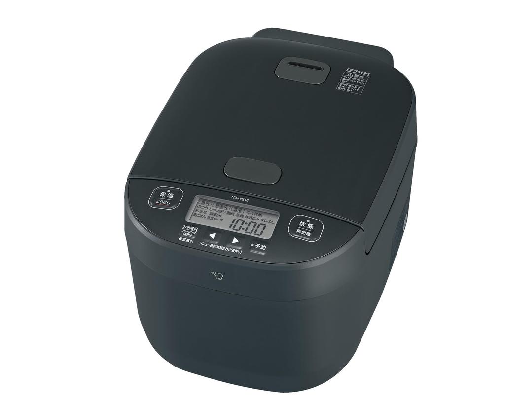 Zojirushi Rice Cooker 1 Sho Extreme Cooking Pressure IH Type Made In Japan 2 Points To Clean Every Time Slate Black (10 Cups) NW-YB18AM-BZ