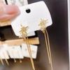 Korean Vintage Glossy Arc Bar Long Thread Tassel Drop Earrings for Women Geometric Fashion Jewelry Hanging Pendientes