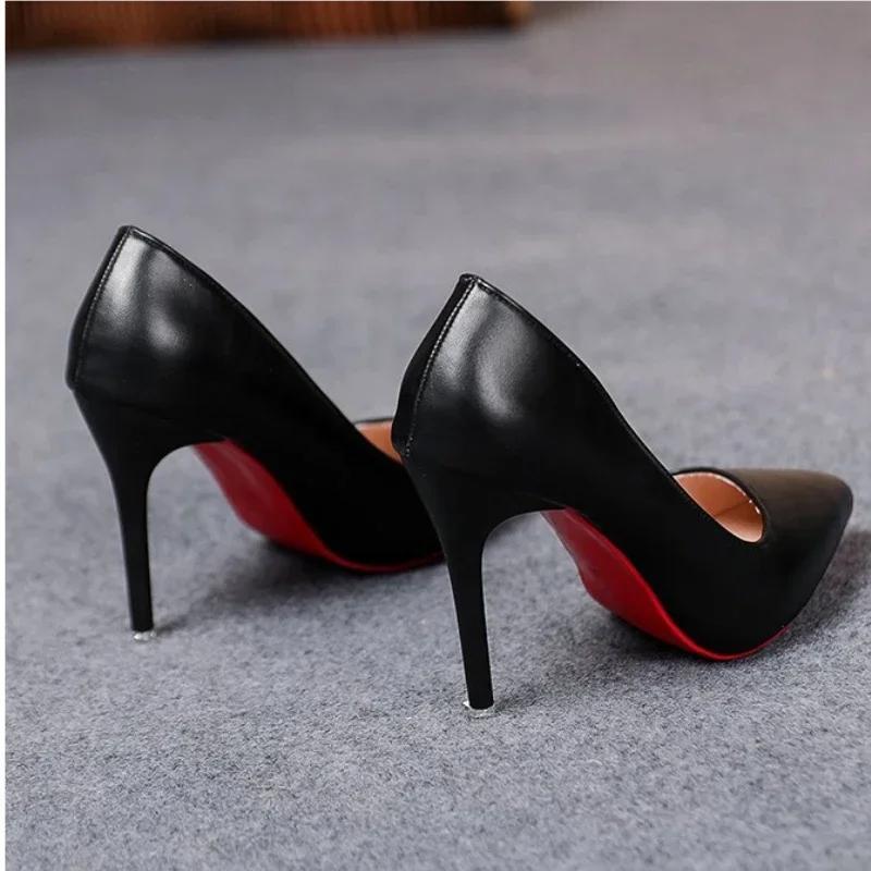 Luxury Pumps Shoes for Women Red Shiny Bottom Pumps Brand Large Size High Heel Shoes Sexy Party Pointed Toe Wedding Shoes