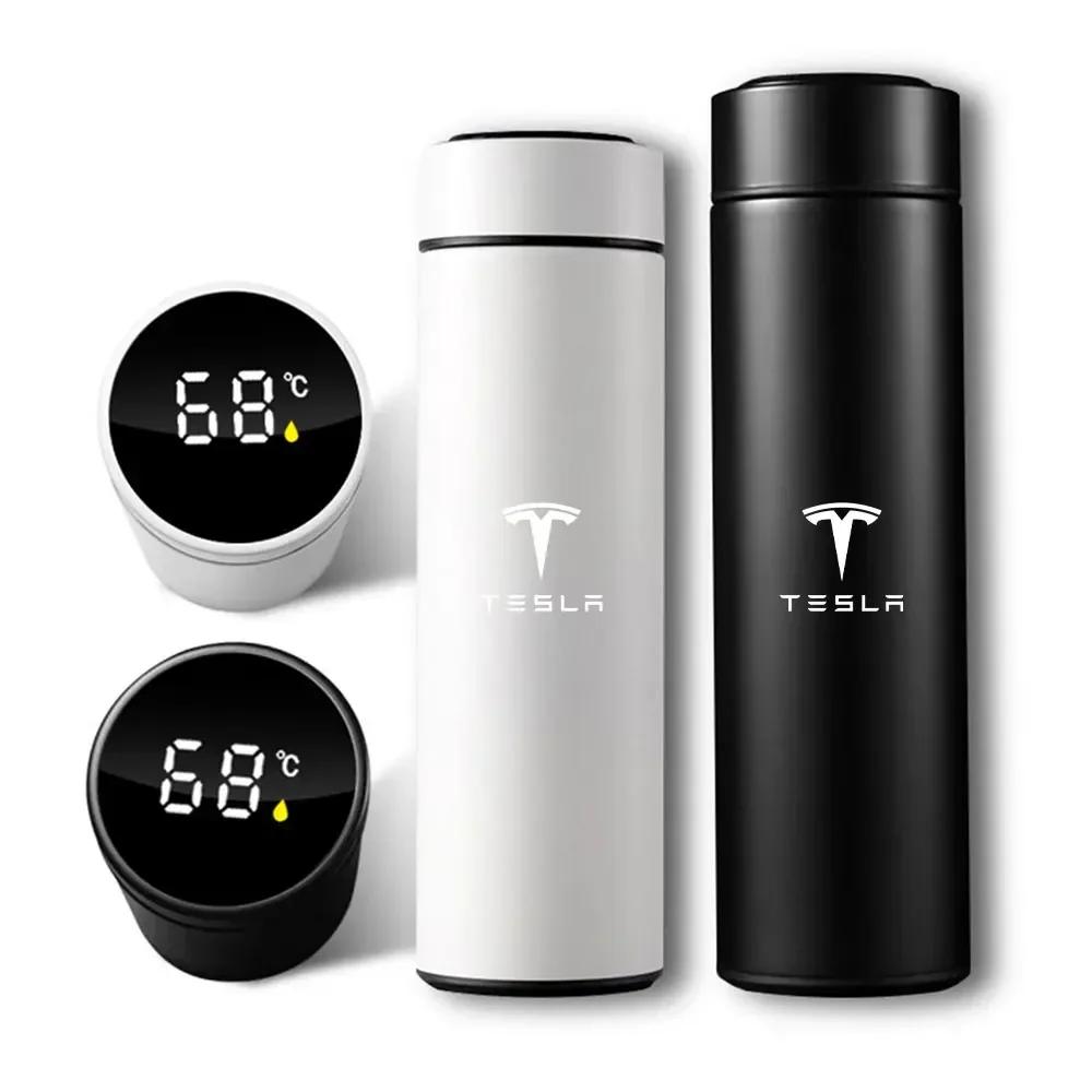 Car Sticker 2025 Hot 500ML Stainless Steel Intelligent Temperature Display LED Thermos Cup For Tesla Model 3 Y S X Cybertruck C