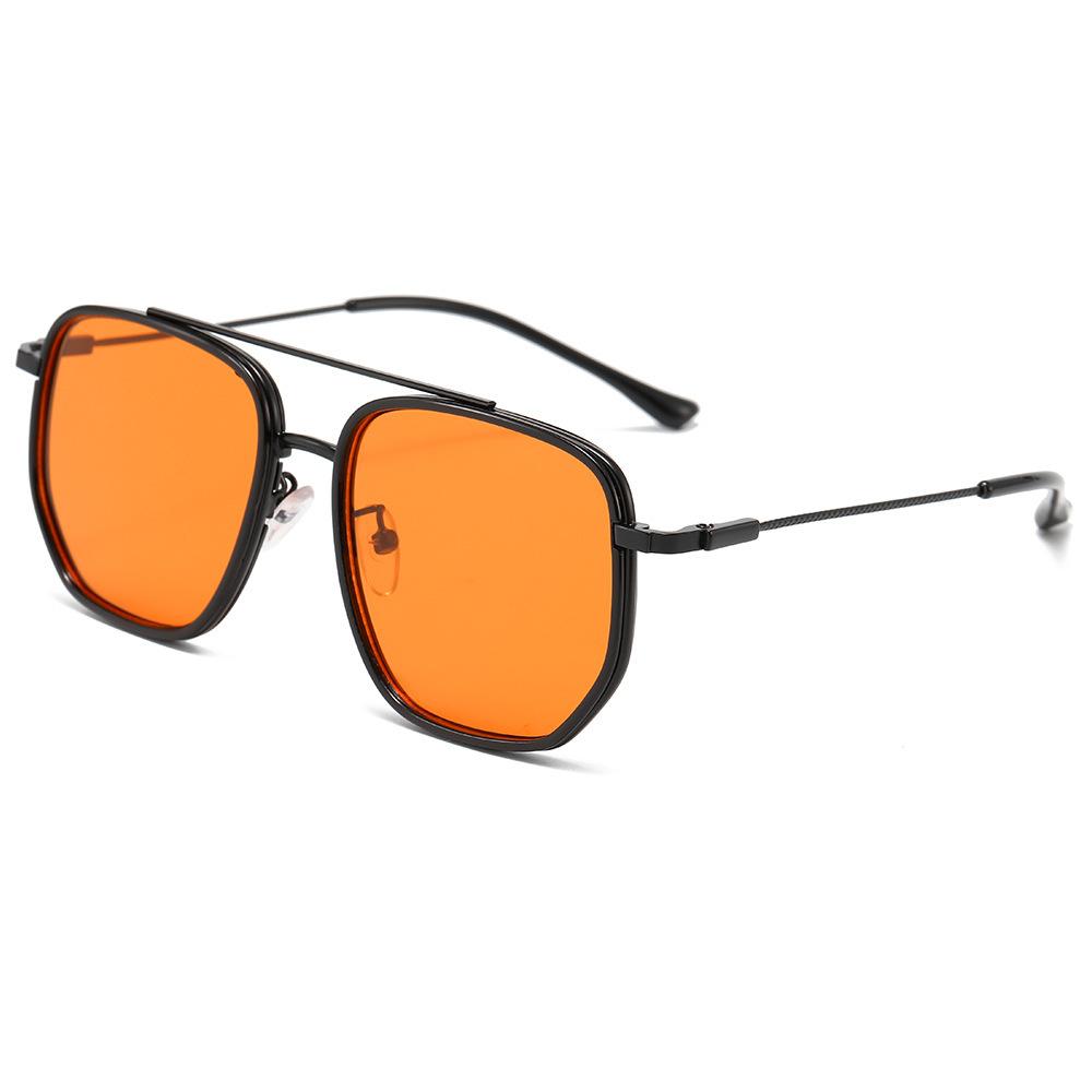 Large Frame Metal Sunglasses Anti-Blue Outdoor Glasses Square Retro Aviator Sunglasses
