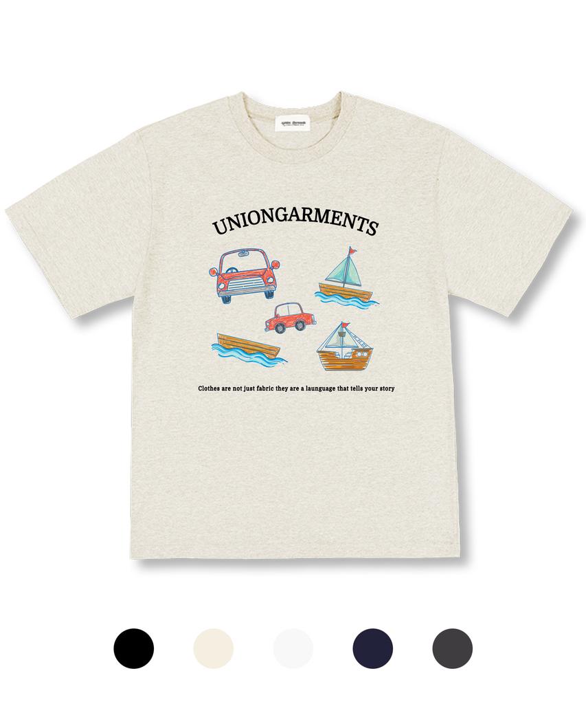 UNION GARMENTS Футболка оверсайз с коротким рукавом Carship Sketch 5 цветов