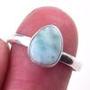 Natural Republic Larimar Gemstone 925 Solid Sterling Silver Gift Ring S.7 H5p73