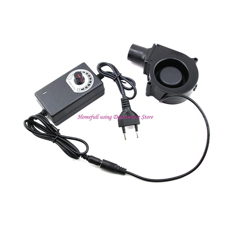 Вентилятор для розжига угля BBQ 12В 3600 об/мин с регулируемой скоростью, центробежный, для кемпинга, на открытом воздухе, для быстрого розжига угля, приготовления пищи