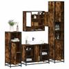 VidaXL 4-piece Bathroom Furniture Set Smoked Oak Engineered Wood, Bathroom Cabinet, Storage Cabinet of 3301242
