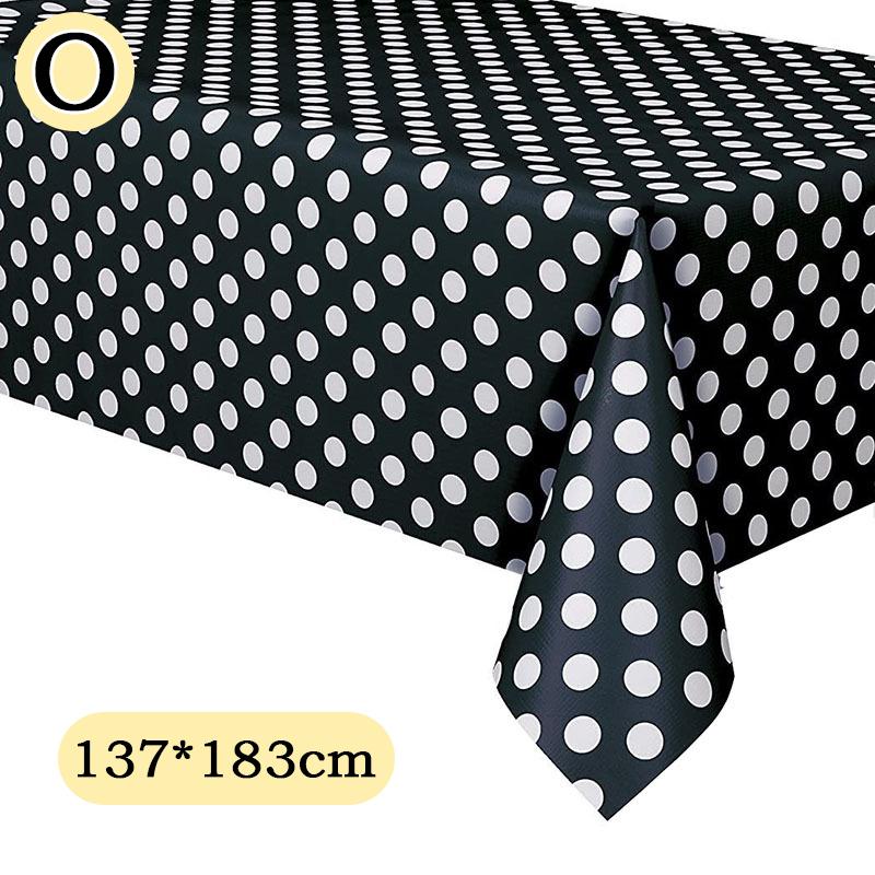 Disposable Waterproof Plastic Tablecloth Birthday Party Wedding Tablecloth Dot Eco-Friendly Tableware Rectangular Table Cover