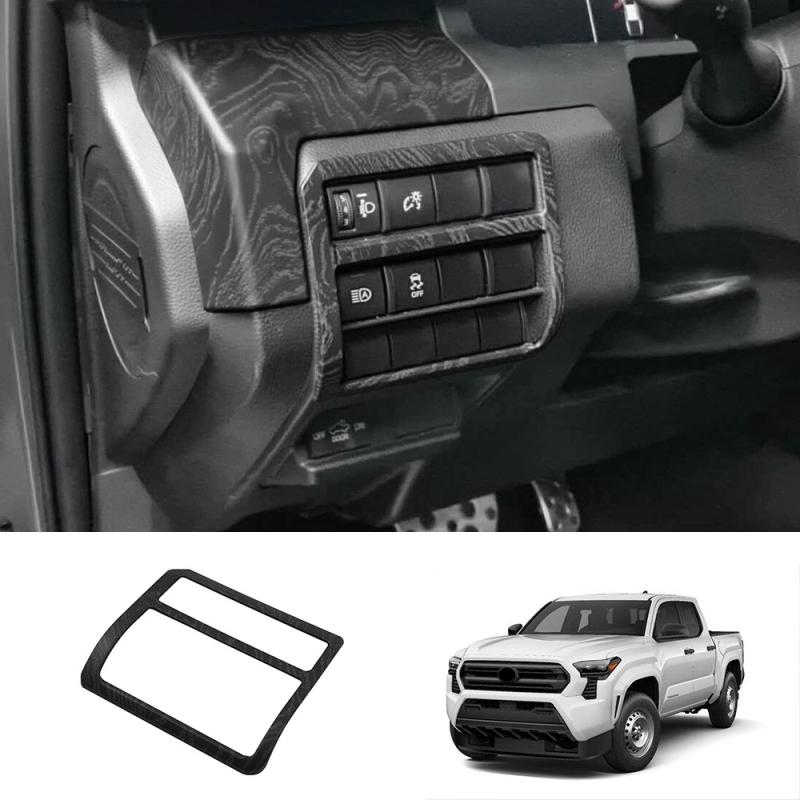 LHD Для TOYOTA TACOMA 2024 2025 ABS Черное дерево Панель центрального управления стеклоподъемниками, панель переключения передач, крышка дефлектора кондиционера