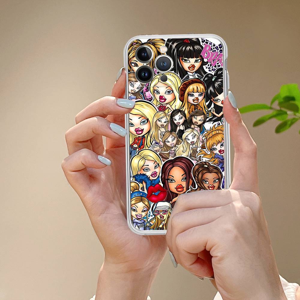Милая кукла B-Bratz Прозрачный мягкий чехол для телефона для IPhone 15 12 14 16 17 13 Plus 11 Pro Max 13 Pro