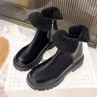 Ботинки Челси женские зимние ботинки Botas с боковой молнией британские ботильоны из бархата высокого качества из искусственной кожи водонепроницаемые ботинки для женщин