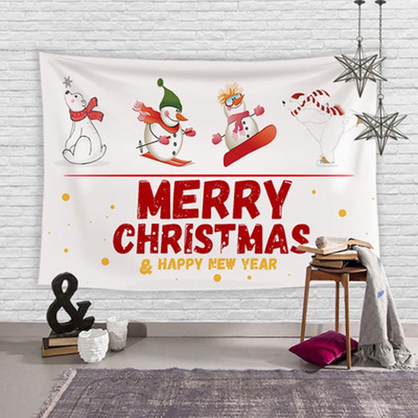 Home Decor Christmas Tapestry Christmas Tree Christmas Print Decoration Wall Hanging Bedroom Living Room Background Fabric
