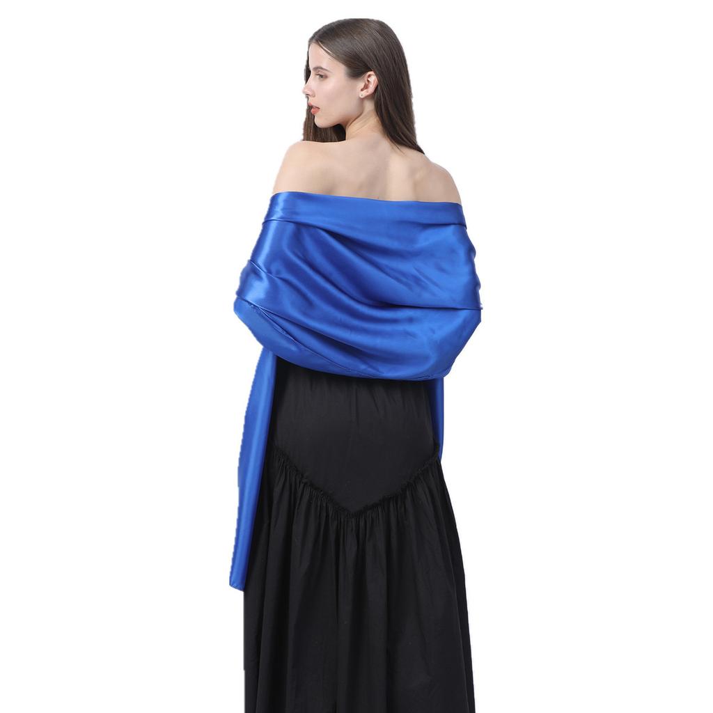 240*65cm Extra-long Women's Silky Satin Shawls and Wraps, Lightweight Head Scarves, Evening Pashmina Vintage Sheer Stole