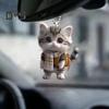 Подвеска в виде животного-кошки, подвесное украшение со шнурком, легко подвешивается, реалистично выглядит, очаровательное украшение в виде животного на зеркало заднего вида
