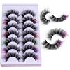 7 Pairs Colorful False Eyelashes 3D Mink Fluffy Crimp Gross Explosive Payment Imitation Hair Russian Volumes Fullfy Extensions