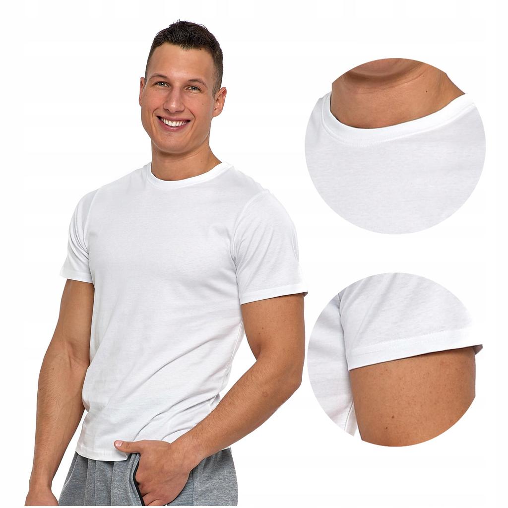 T-Shirt Men's Cotton Short Sleeve 4XL white