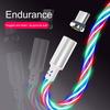 Магнитный светящийся светодиодный кабель USB C Micro USB для Samsung Type C Зарядный провод 1M Магнитное зарядное устройство Type C Кабели Шнур