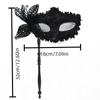 Halloween Dressing Halloween Party Mask with Rod Half Face Cover Butterfly Hand Hold Mask Cosplay Prop Exquisite Masquerade Mask