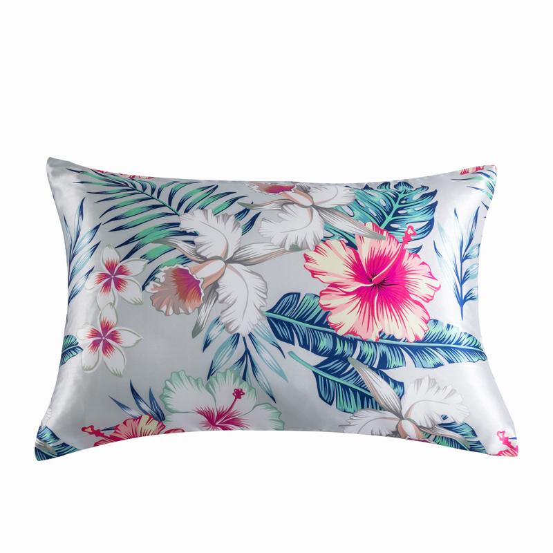 1 шт. Длинная наволочка для постельного белья, атласная наволочка для тела, наволочка с цветочным принтом, размер King Queen