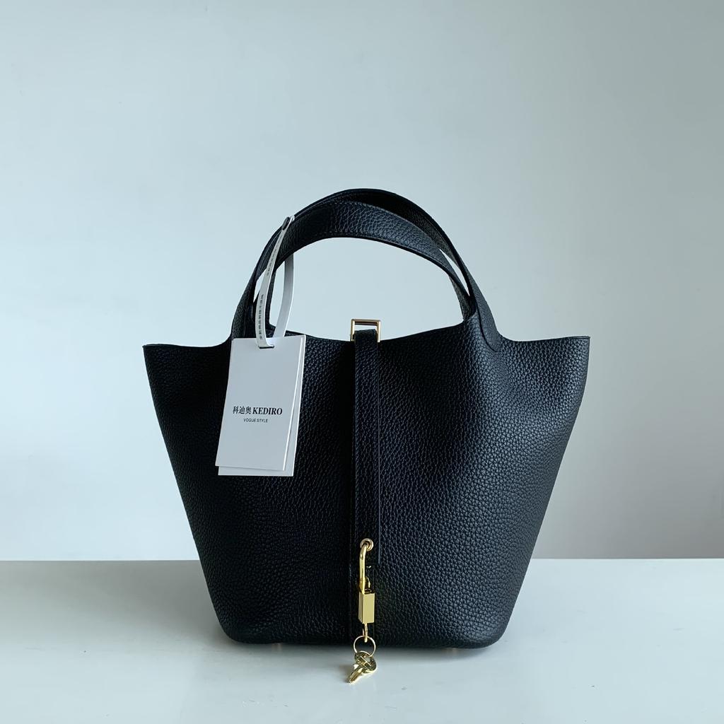 KEDITRO Picotingbo Half Hand Wax Thread Bucket Handheld Женская сумка Модная и простая корзина для овощей 22 см