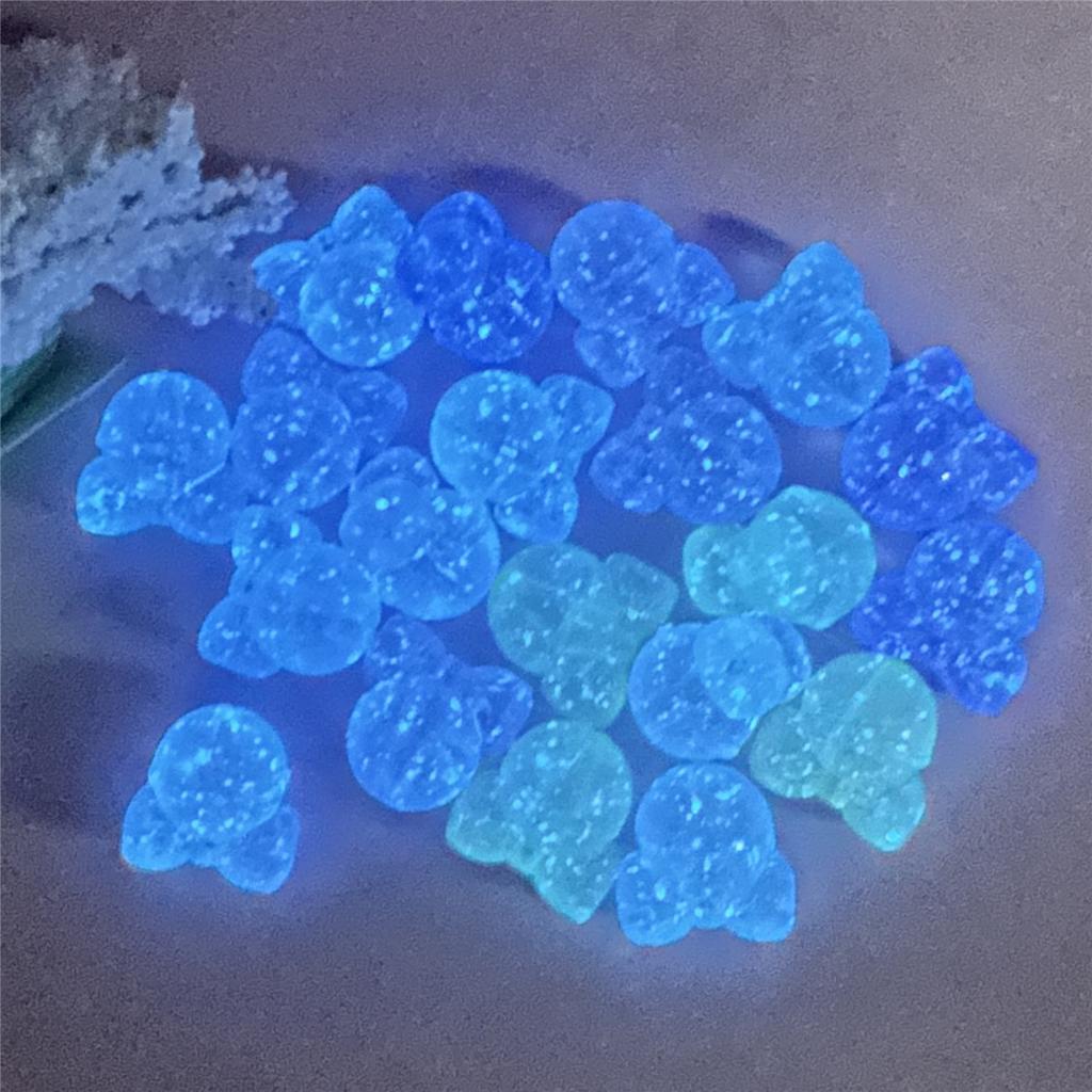 Люминесцентные подарочные бусины с отверстием, акрил 19,3 мм * 19 мм, 20 шт., голова мыши, аксессуары для бисера «сделай сам», блестящая пудра, аксессуары