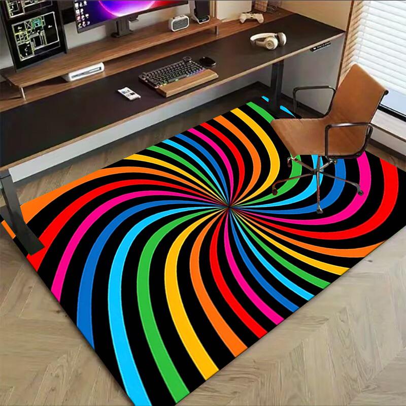 1PC Colorful Swirl Extra Large Non Slip Floor carpet, Office, family, bedroom, Studio Large Area Rug Indoor Rugs, , Vibrant Colors
