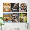 Modern Inspirational Quotes Posters and Prints Lion Tiger Pictures Animal Canvas Painting For Office Porch Room Wall Decoration