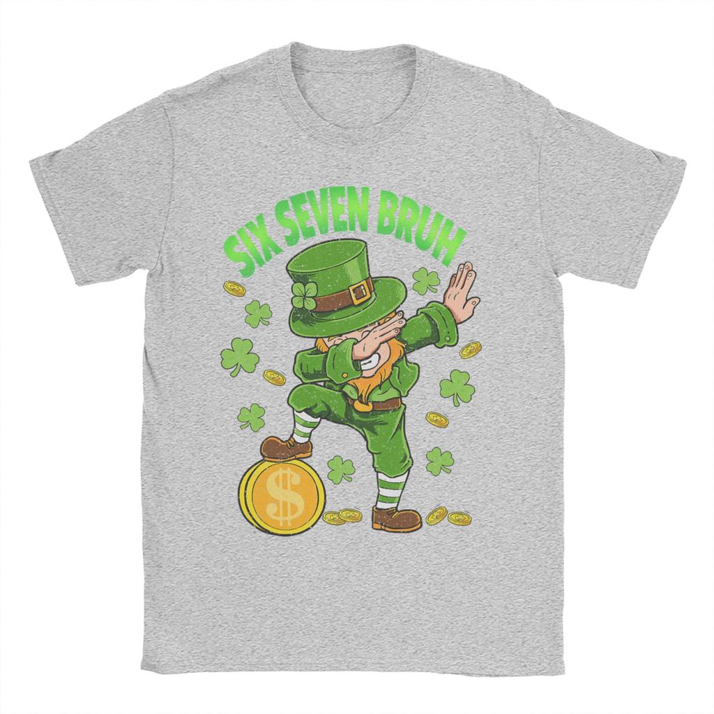 Funny Meme Six Seven Bruh St Patricks DayUnisex T Shirt Tees Short Sleeve O Neck TShirts Cotton Graphic Printed Clothes