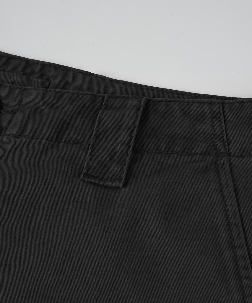 BIRBANTE Хлопковые брюки-чинос с вытачками, подвергшиеся garment-wash - Черный