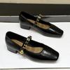 Fashion Women's Felt Mary Janes Shoes Square Toe Flats for Female Loafers New Fashion Buckle Strap Ladies Shoes 2025 Spring Autumn